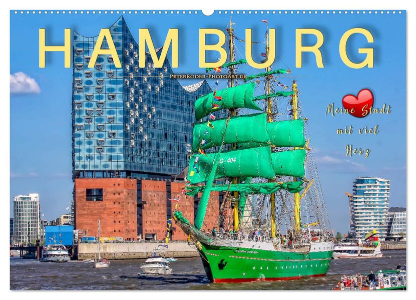 Hamburg - meine Stadt mit viel Herz (Wandkalender 2027 DIN A2 quer) CALVENDO Monatskalender