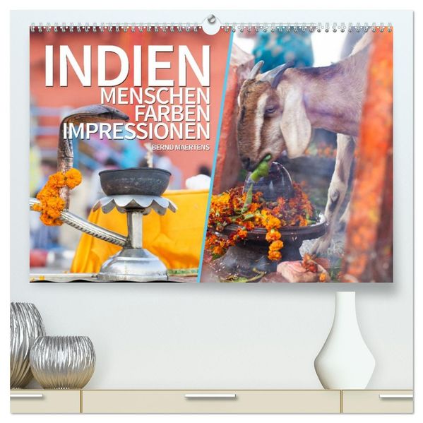 INDIEN Menschen Farben Impressionen (hochwertiger Premium Wandkalender 2027 DIN A2 quer) Kunstdruck in Hochglanz