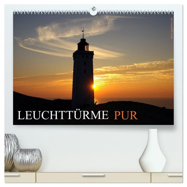 Leuchttürme PUR (hochwertiger Premium Wandkalender 2027 DIN A2 quer) Kunstdruck in Hochglanz