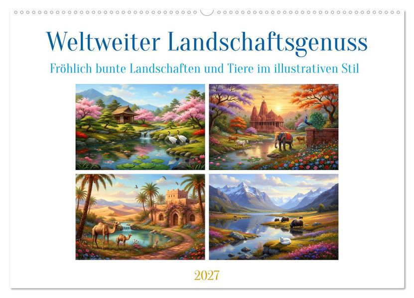 Weltweiter Landschaftsgenuss (Wandkalender 2027 DIN A2 quer) CALVENDO Monatskalender