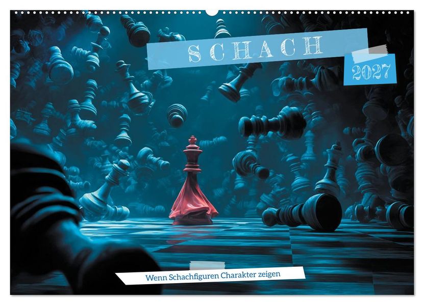 Schach - Wenn Schachfiguren Charakter zeigen (Wandkalender 2027 DIN A2 quer) CALVENDO Monatskalender