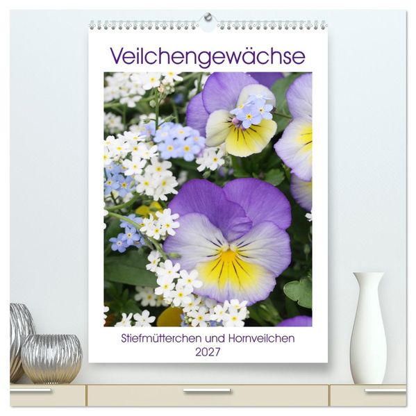 Veilchengewächse Stiefmütterchen und Hornveilchen (hochwertiger Premium Wandkalender 2027 DIN A2 hoch) Kunstdruck in Hochglanz