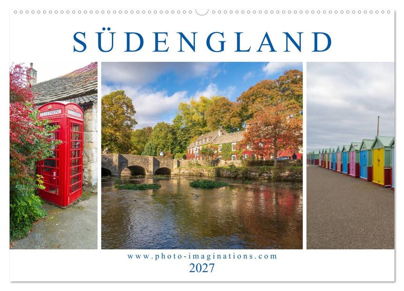 Bezauberndes Südengland (Wandkalender 2027 DIN A2 quer) CALVENDO Monatskalender