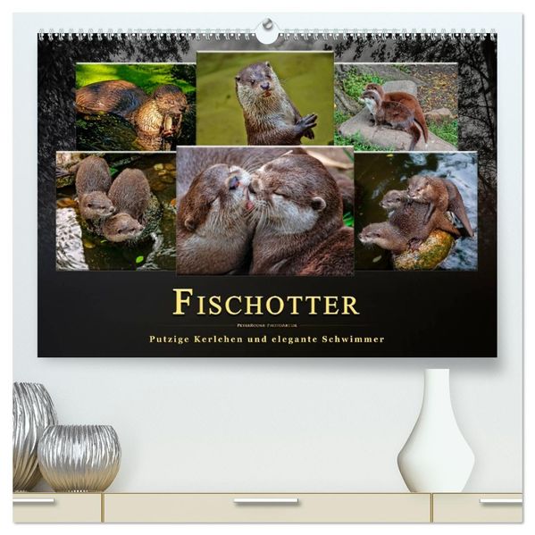 Fischotter - putzige Kerlchen und elegante Schwimmer (hochwertiger Premium Wandkalender 2027 DIN A2 quer) Kunstdruck in Hochglanz
