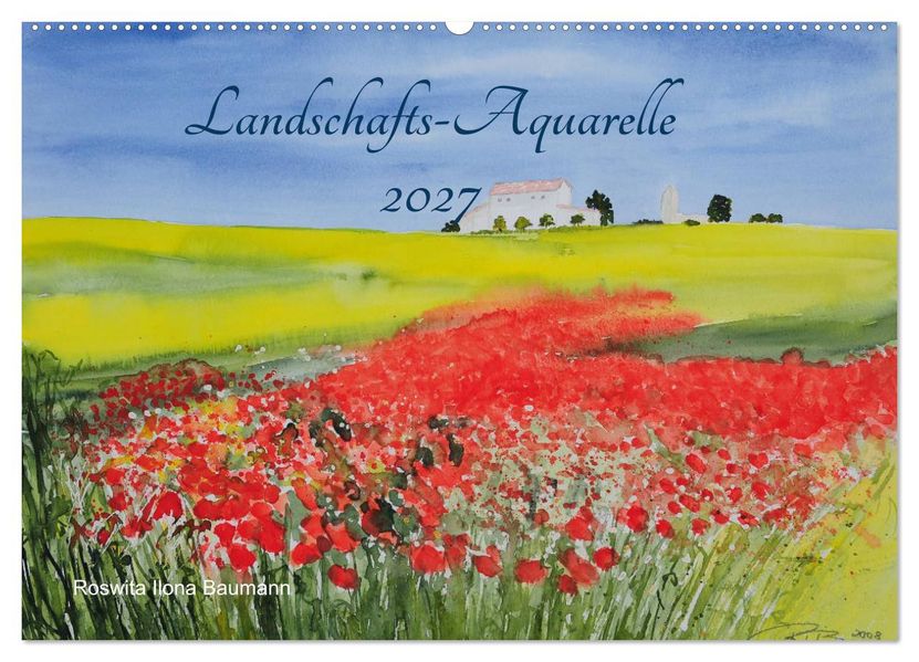 Landschafts-Aquarelle 2027 Roswita Ilona Baumann (Wandkalender 2027 DIN A2 quer) CALVENDO Monatskalender