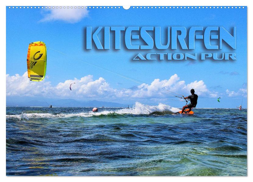 Kitesurfen - Action pur (Wandkalender 2027 DIN A2 quer) CALVENDO Monatskalender