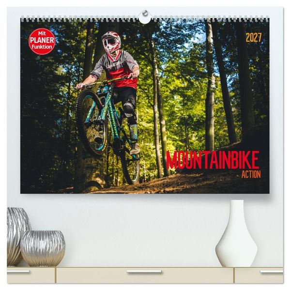 Mountainbike Action (hochwertiger Premium Wandkalender 2027 DIN A2 quer) Kunstdruck in Hochglanz