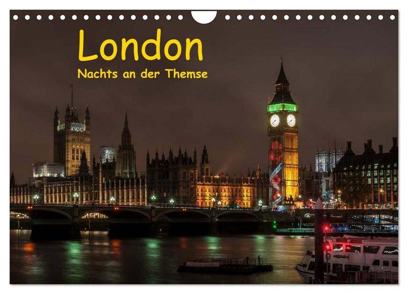 London - Nachts an der Themse (Wandkalender 2027 DIN A4 quer) CALVENDO Monatskalender