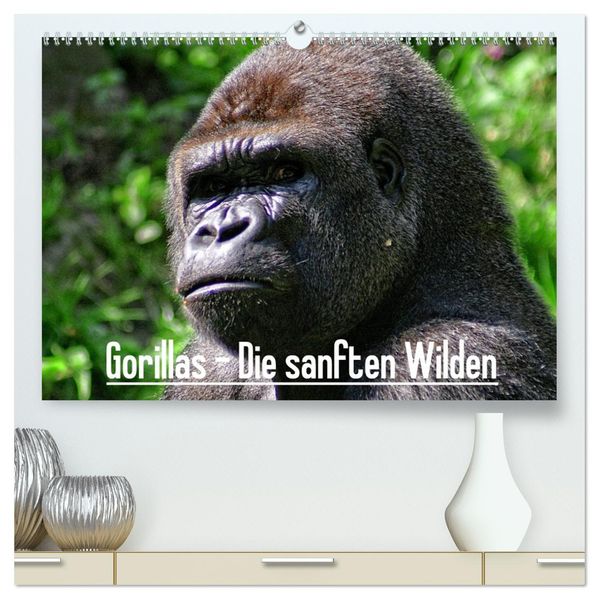Gorillas - Die sanften Wilden (hochwertiger Premium Wandkalender 2027 DIN A2 quer) Kunstdruck in Hochglanz