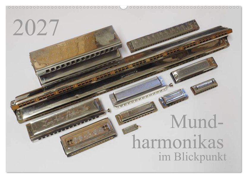 Mundharmonikas im Blickpunkt (Wandkalender 2027 DIN A2 quer) CALVENDO Monatskalender