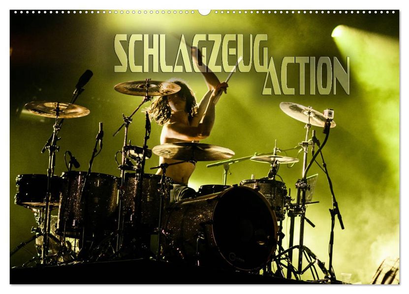 Schlagzeug Action (Wandkalender 2027 DIN A2 quer) CALVENDO Monatskalender