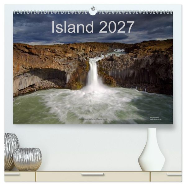 Island (hochwertiger Premium Wandkalender 2027 DIN A2 quer) Kunstdruck in Hochglanz