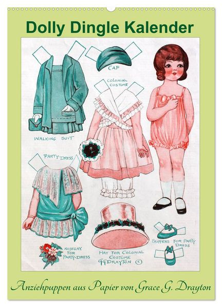 Dolly Dingle Kalender - Anziehpuppen von Grace G. Drayton (Wandkalender 2027 DIN A2 hoch) CALVENDO Monatskalender