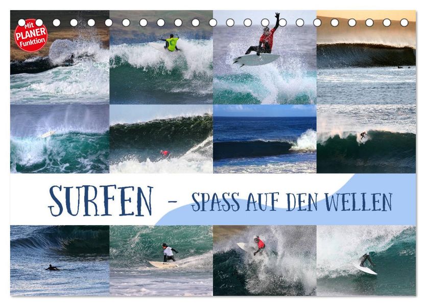 Surfen - Spaß auf den Wellen (Tischkalender 2027 DIN A5 quer) CALVENDO Monatskalender