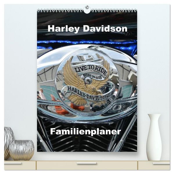 Harley Davidson Familienplaner (hochwertiger Premium Wandkalender 2027 DIN A2 hoch) Kunstdruck in Hochglanz