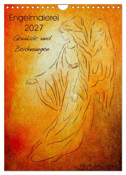 Engelmalerei 2027 Gemälde und Zeichnungen (Wandkalender 2027 DIN A4 hoch) CALVENDO Monatskalender