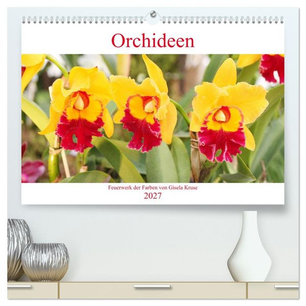 Orchideen Feuerwerk der Farben (hochwertiger Premium Wandkalender 2027 DIN A2 quer) Kunstdruck in Hochglanz