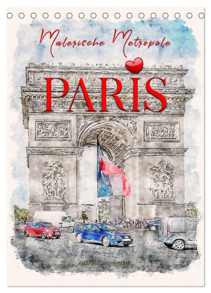 Paris - malerische Metropole (Tischkalender 2027 DIN A5 hoch) CALVENDO Monatskalender