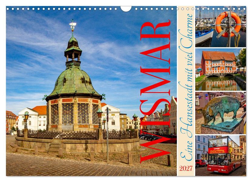 Wismar - Eine Hansestadt mit Charme (Wandkalender 2027 DIN A3 quer) CALVENDO Monatskalender