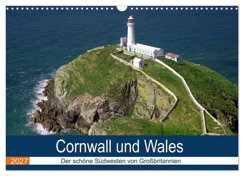 Cornwall und Wales (Wandkalender 2027 DIN A3 quer) CALVENDO Monatskalender