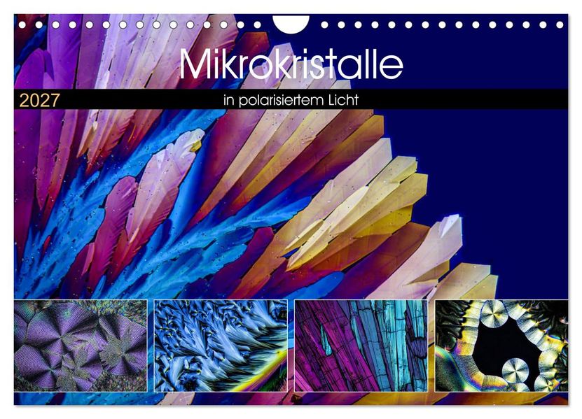Mikrokristalle in polarisiertem Licht (Wandkalender 2027 DIN A4 quer) CALVENDO Monatskalender