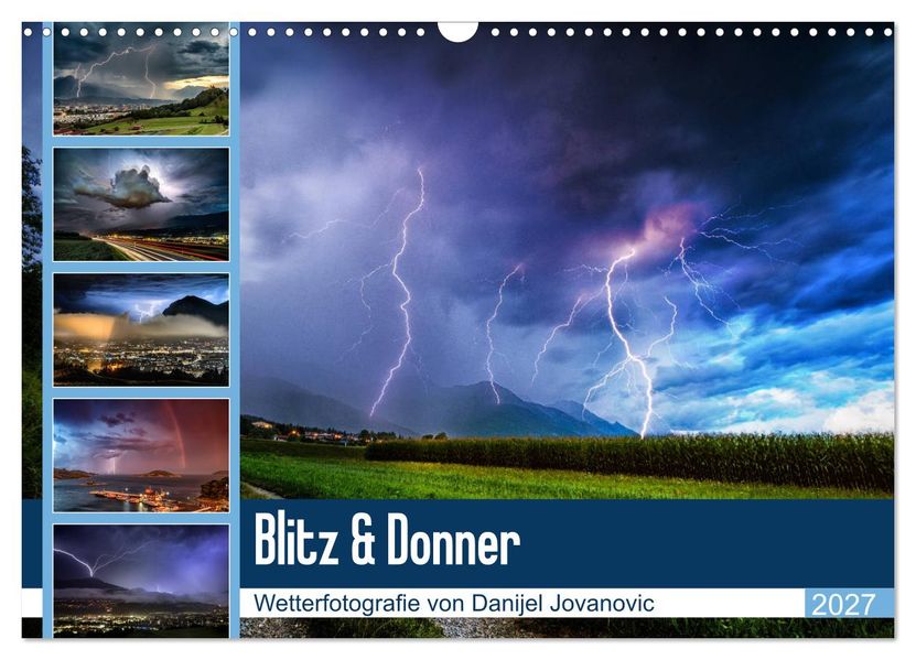Blitz & Donner (Wandkalender 2027 DIN A3 quer) CALVENDO Monatskalender