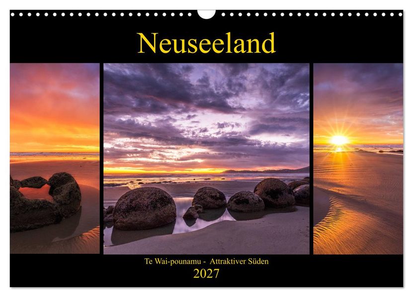 Neuseeland - Attraktiver Süden (Wandkalender 2027 DIN A3 quer) CALVENDO Monatskalender