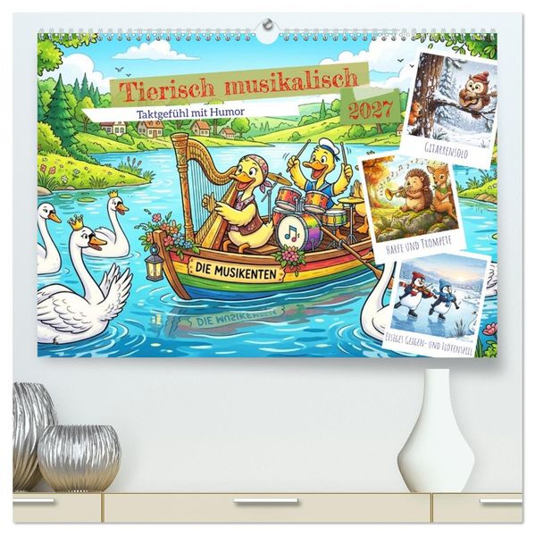 Tierisch musikalisch - Taktgefühl mit Humor (hochwertiger Premium Wandkalender 2027 DIN A2 quer) Kunstdruck in Hochglanz