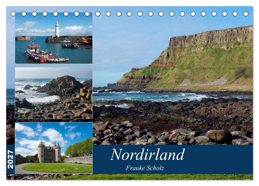 Nordirlands Highlights (Tischkalender 2027 DIN A5 quer) CALVENDO Monatskalender