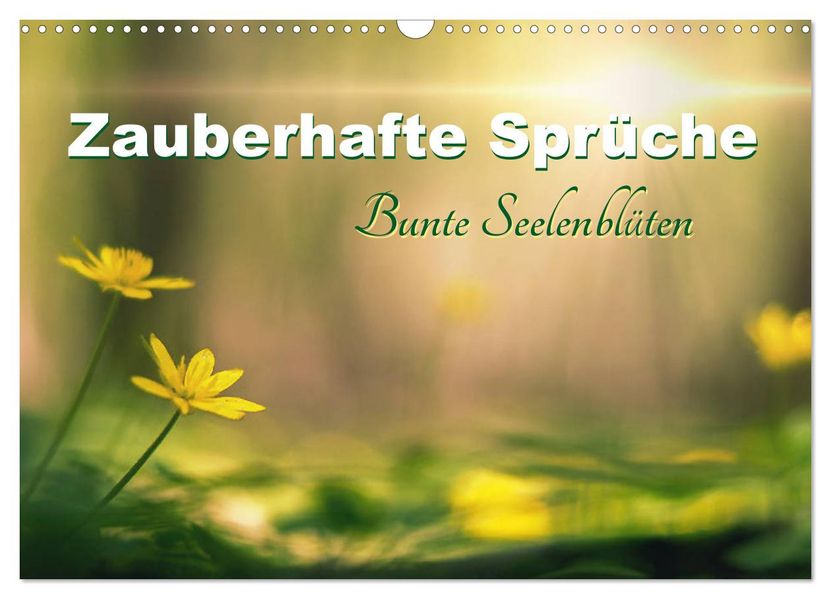 Zauberhafte Sprüche - Bunte Seelenblüten (Wandkalender 2027 DIN A3 quer) CALVENDO Monatskalender