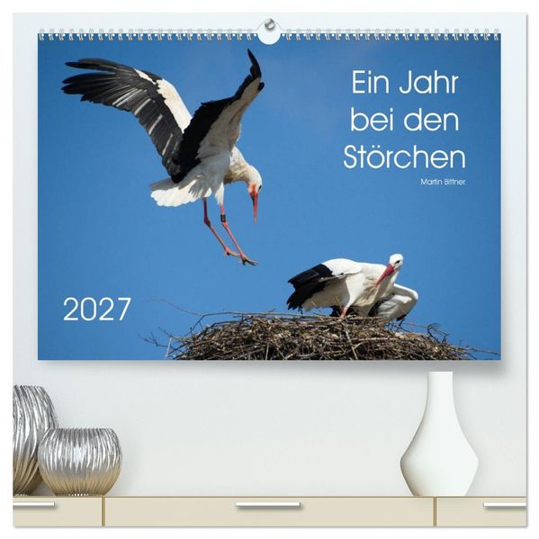 Ein Jahr bei den Störchen (hochwertiger Premium Wandkalender 2027 DIN A2 quer) Kunstdruck in Hochglanz