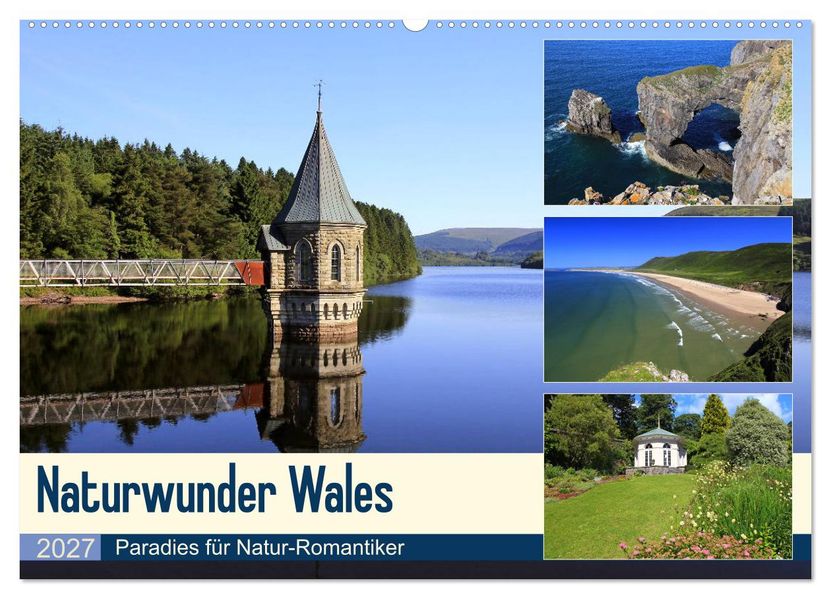 Naturwunder Wales (Wandkalender 2027 DIN A2 quer) CALVENDO Monatskalender