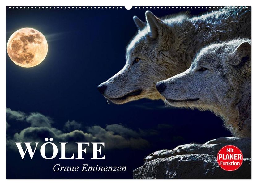 Wölfe. Graue Eminenzen (Wandkalender 2027 DIN A2 quer) CALVENDO Monatskalender