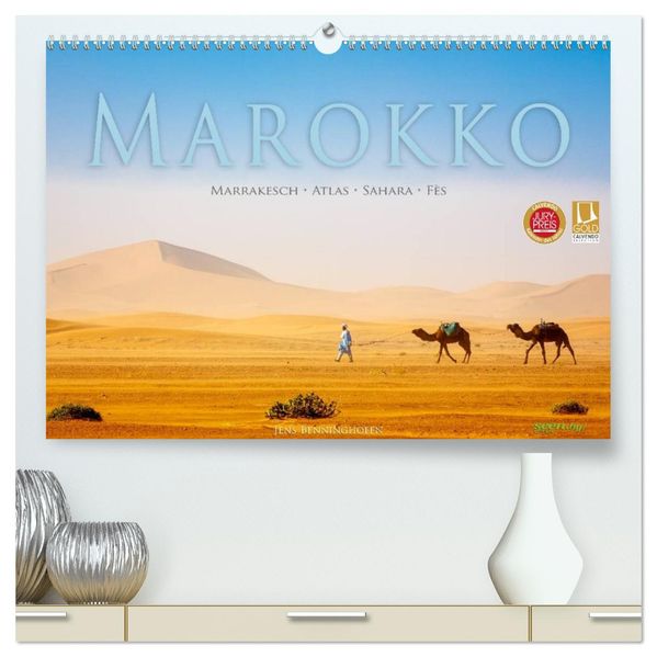 Marokko: Marrakesch Atlas Sahara Fès (hochwertiger Premium Wandkalender 2027 DIN A2 quer) Kunstdruck in Hochglanz