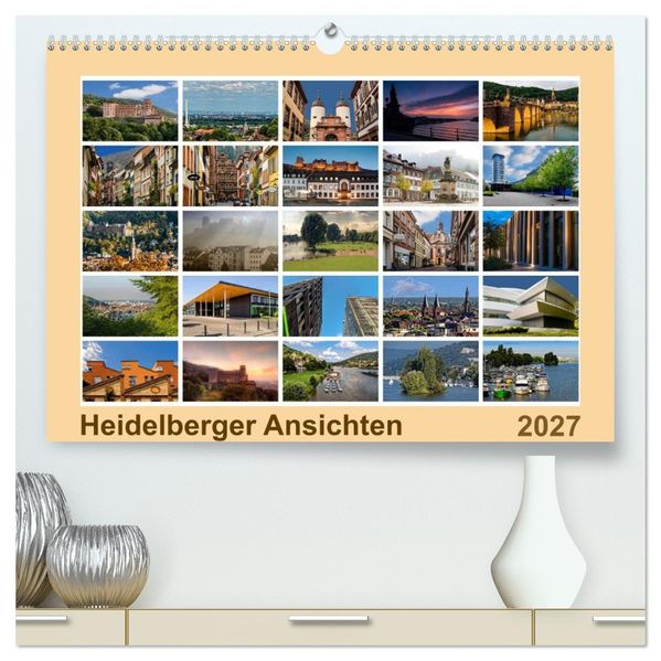 Heidelberg Views - Heidelberger Ansichten (hochwertiger Premium Wandkalender 2027 DIN A2 quer) Kunstdruck in Hochglanz
