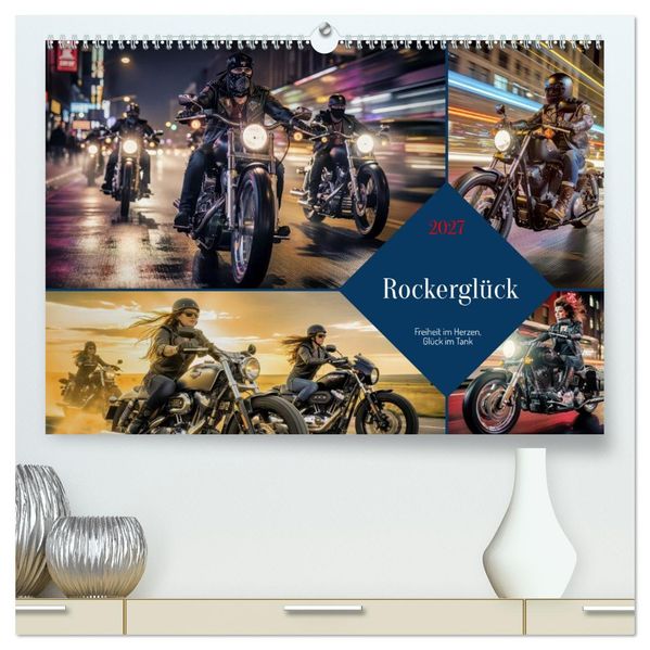 Rockerglück (hochwertiger Premium Wandkalender 2027 DIN A2 quer) Kunstdruck in Hochglanz