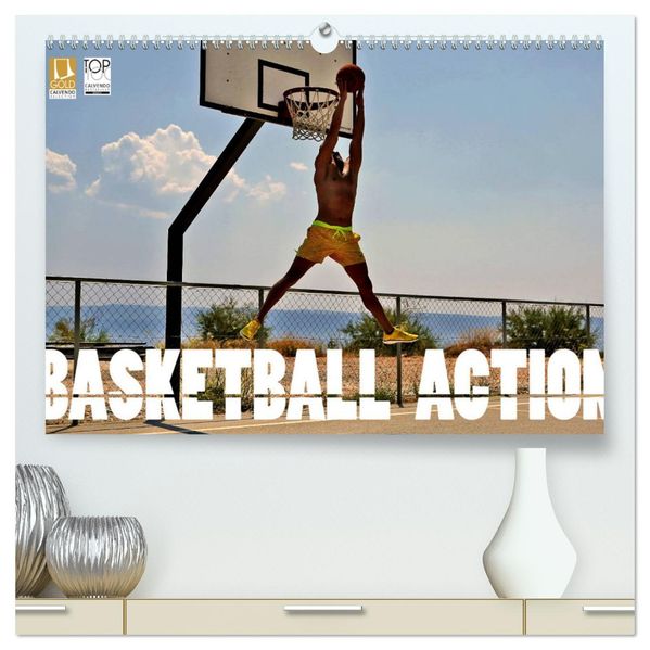 Basketball Action (hochwertiger Premium Wandkalender 2027 DIN A2 quer) Kunstdruck in Hochglanz
