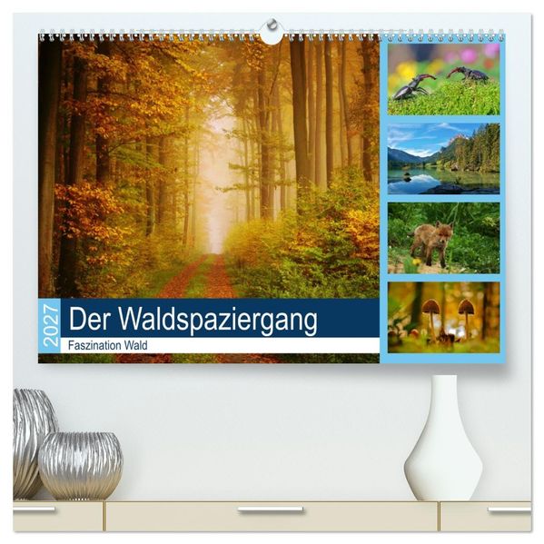 Der Waldspaziergang (hochwertiger Premium Wandkalender 2027 DIN A2 quer) Kunstdruck in Hochglanz