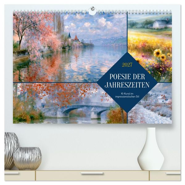 Poesie der Jahreszeiten (hochwertiger Premium Wandkalender 2027 DIN A2 quer) Kunstdruck in Hochglanz