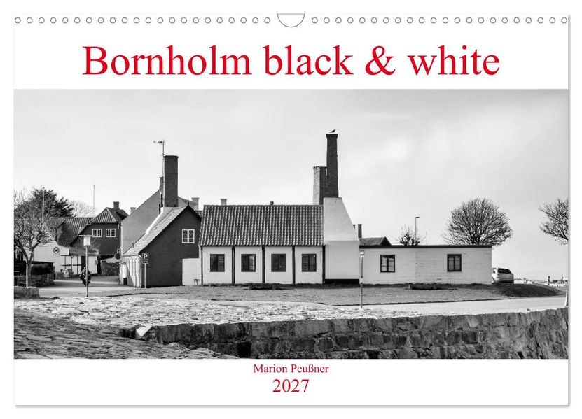 Bornholm black & white (Wandkalender 2027 DIN A3 quer) CALVENDO Monatskalender