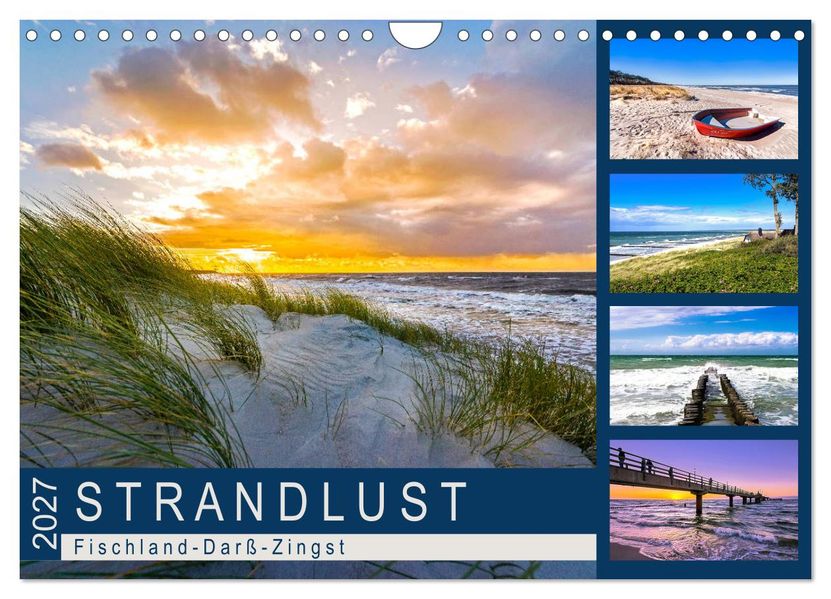 STRANDLUST: Fischland-Darß-Zingst (Wandkalender 2027 DIN A4 quer) CALVENDO Monatskalender