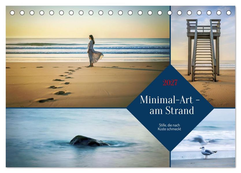 Minimal-Art - am Strand (Tischkalender 2027 DIN A5 quer) CALVENDO Monatskalender