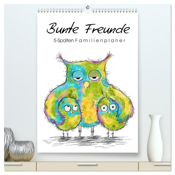 Bunte Freunde (hochwertiger Premium Wandkalender 2027 DIN A2 hoch) Kunstdruck in Hochglanz