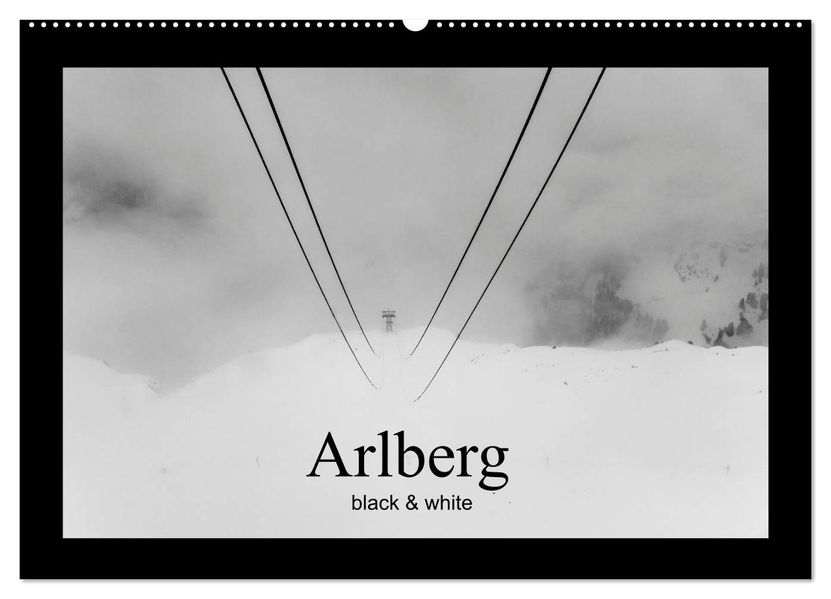 Arlberg black and white (Wandkalender 2027 DIN A2 quer) CALVENDO Monatskalender