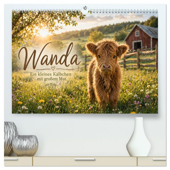 Wanda - ein kleines Kälbchen mit großem Mut (hochwertiger Premium Wandkalender 2027 DIN A2 quer) Kunstdruck in Hochglanz