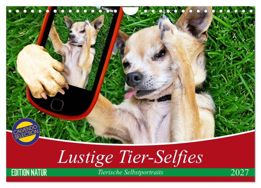 Lustige Tier-Selfies. Tierische Selbstportraits (Wandkalender 2027 DIN A4 quer) CALVENDO Monatskalender