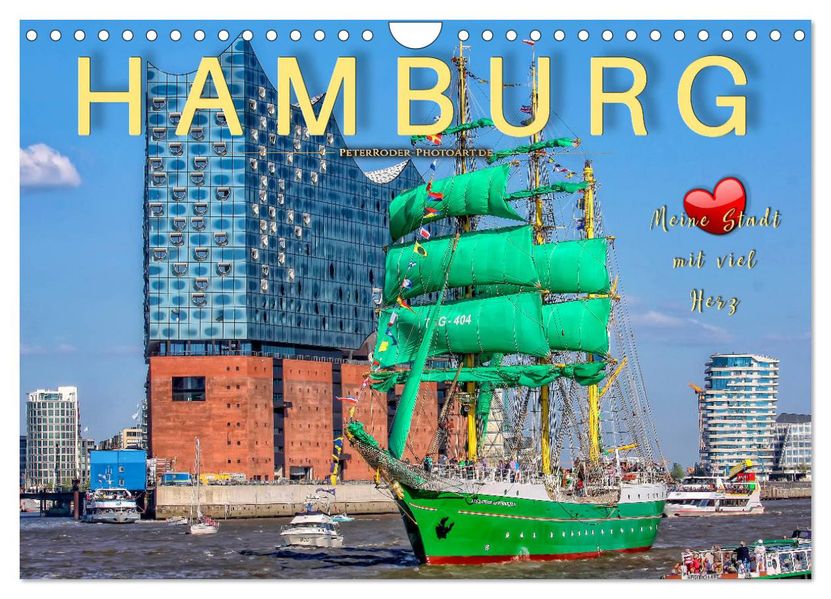 Hamburg - meine Stadt mit viel Herz (Wandkalender 2027 DIN A4 quer) CALVENDO Monatskalender