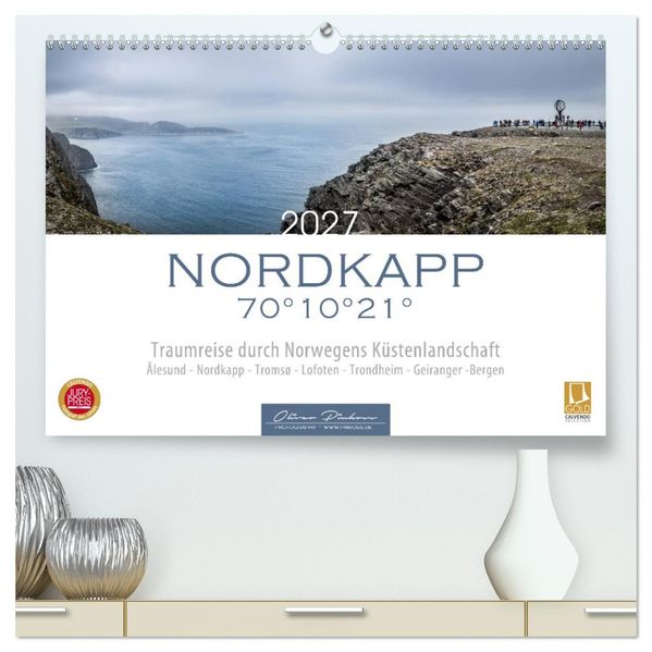 Nordkapp - Norwegens Küstenlandschaft (hochwertiger Premium Wandkalender 2027 DIN A2 quer) Kunstdruck in Hochglanz