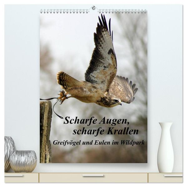 Scharfe Krallen scharfe Augen Greifvögel und Eulen im Wildpark (hochwertiger Premium Wandkalender 2027 DIN A2 hoch) Kunstdruck in Hochglanz