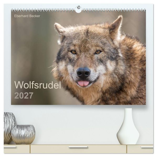 Wolfsrudel (hochwertiger Premium Wandkalender 2027 DIN A2 quer) Kunstdruck in Hochglanz